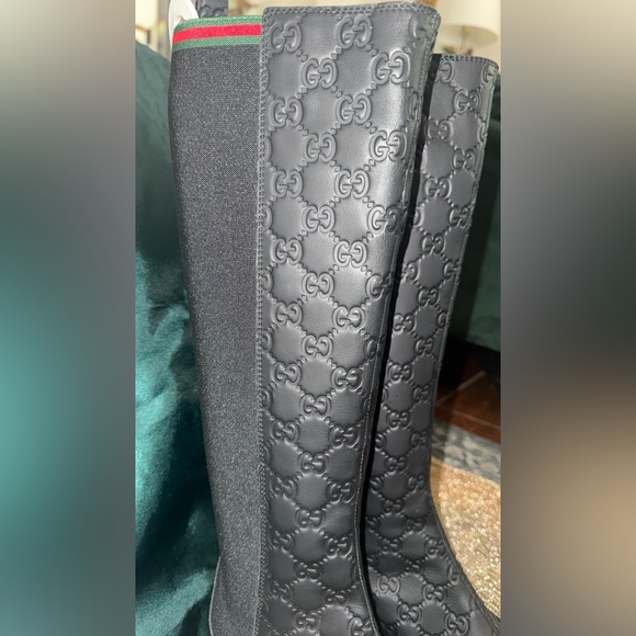 New* Gucci Everwhere GG black leather stretch boot! - Picture 6 of 9